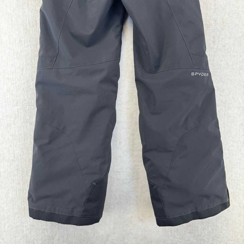 Spyder Youth 12 Black Insulated Snow Pants Ski Snowboard Full Side Zip Pockets - Picture 9 of 12